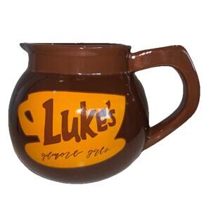 Gilmore Girls Luke's Coffee Pot Brown Ceramic Mug Creamer Milk Logo 20oz NEW